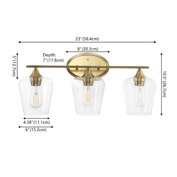 Jayne Iron/Glass Cottage Rustic LED Vanity Light